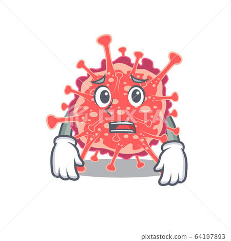 cartoon design style of polyploviricotina showing worried face