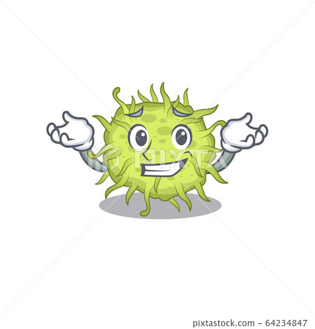 插图素材: a picture of grinning bacteria coccus cartoon design