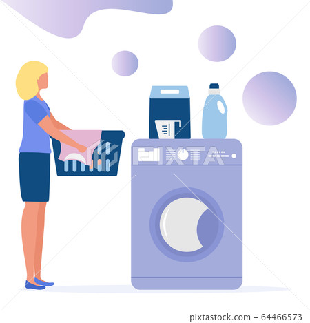 Vector Laundry Service Washing Clothes Household Stock Illustration