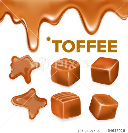 插图素材: caramel toffee candy delicious sweet set vector 查看