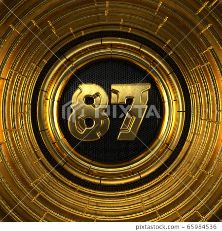 Gold Number Eighty Seven Years Celebration Stock Illustration