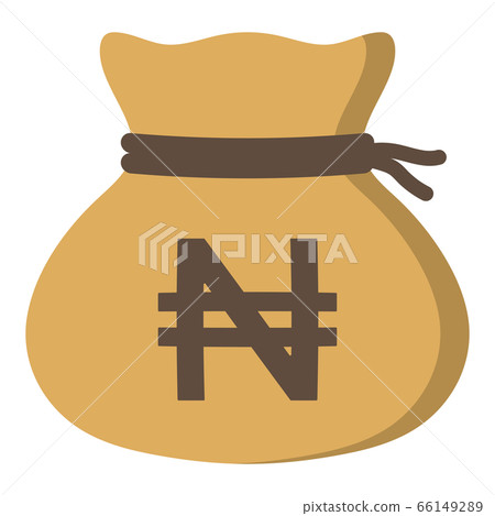 Money Drawstring Bag Nigeria Naira Stock Illustration