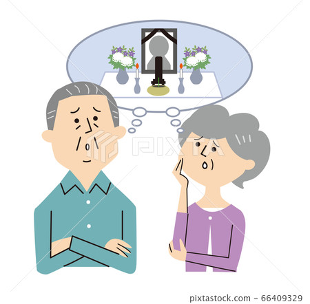 图库插图 一对老年夫妇担心葬礼 查看全部