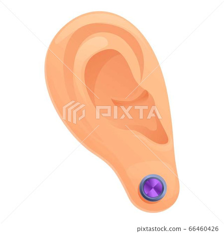 Jewel Ear Piercing Icon Cartoon Style Stock Illustration