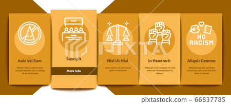 Racism Discrimination Onboarding Elements Icons Stock Illustration