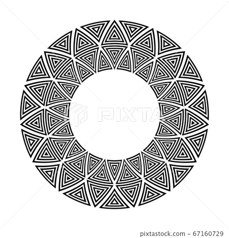 Geometric Pattern In Circle Shape Decorative Stock Illustration