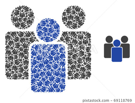 Users Recursive Collage Of Self Icons Stock Illustration 69118769