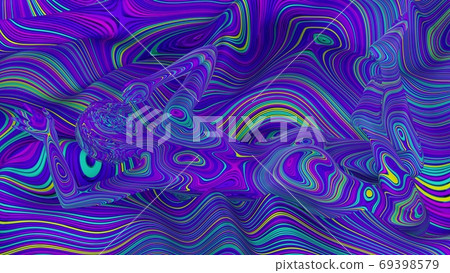 Psychedelic artistic portrait floating naked woman 插圖素材 69398579