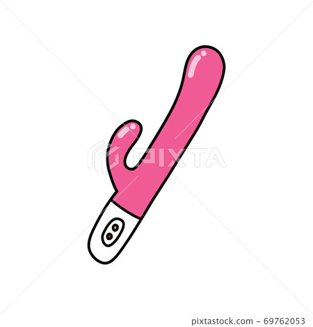 Vibrator Sex Toy Doodle Icon Vector Illustration