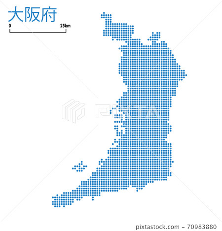 Detailed Map Of Osaka Prefecture Kinki Region Stock Illustration