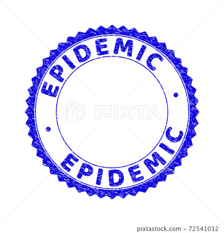 Grunge Epidemic Scratched Round Rosette Stamp Stock Illustration