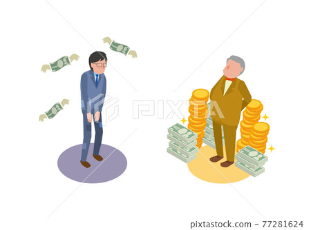 Image Of The Gap Between Rich And Poor Men Stock Illustration