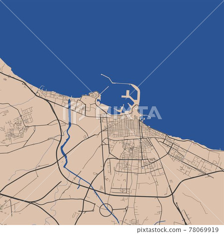 Vector Map Of Bari Italy Street Map Art Stock Illustration