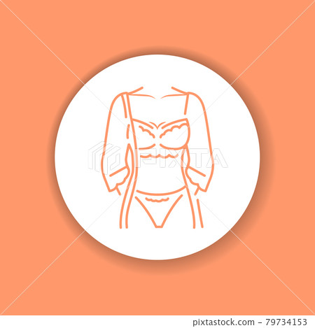 Peignoir Lingerie Color Glyph Icon Pictogram Stock Illustration