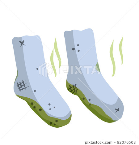 Dirty Sock Smelly Feet Sloppy Clothes Stinky Stock Illustration