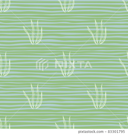 Graphic Doodle Grasss Seamless Pattern On Stock Illustration