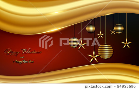 Christmas Luxury Holiday Banner With Gold Stock Illustration