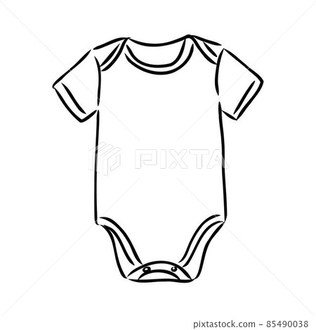 Jumpsuit Baby Bodysuit Sketch Baby Bodysuit Stock Illustration