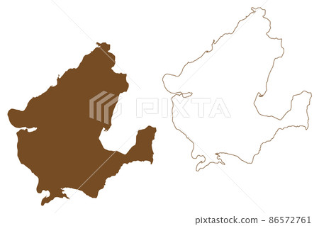 Tasinge Island Kingdom Of Denmark Map Vector Stock Illustration