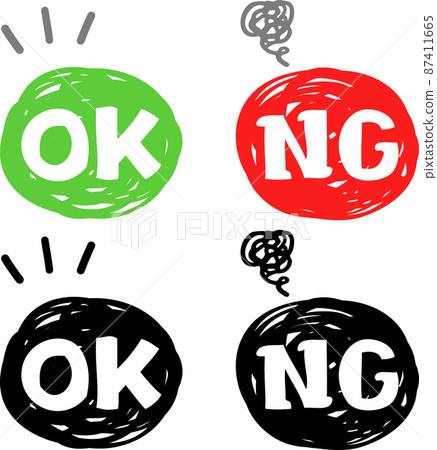 OK NG Handwritten Icons Stock Illustration 87411665 PIXTA