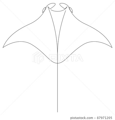 Manta Ray Or Stingray Illustration Drawn By One Stock Illustration