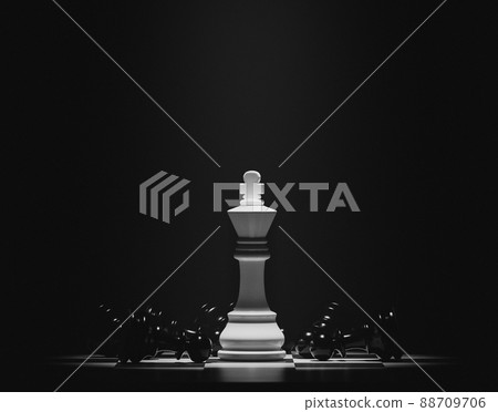 White chess king among lying black pawns 3D 插圖素材 88709706 PIXTA圖庫