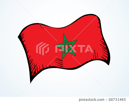 Flag Of Morocco Vector Drawing Icon Stock Illustration 88731465