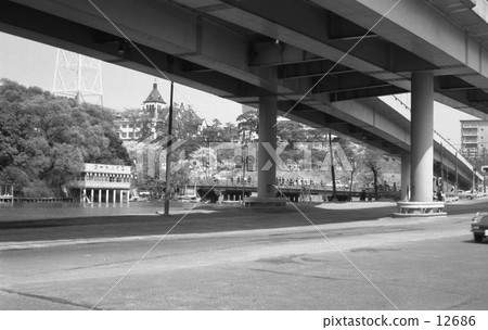 Showa's landscape · Bentenbashi and Akasaka Prince Hotel Showa 43 years 12686