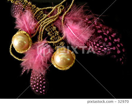 Feathers and pearls and ribbons 32970