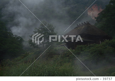 An old private house in the fog 39737