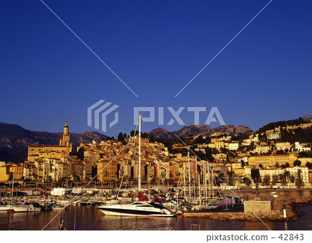 Menton city and yacht harbor 42843