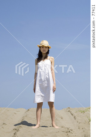 棕色頭髮 草帽 簡約 77411