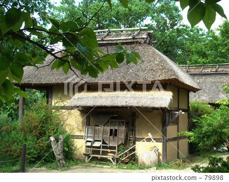 老農場設備和村莊與屋頂 79898