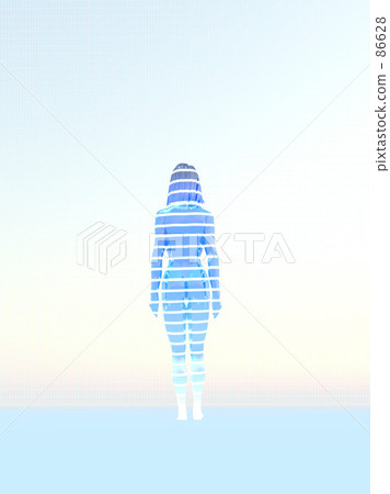 A woman looking directly behind 86628