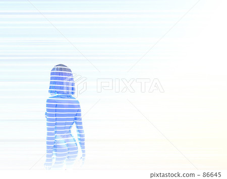 一個女人面對側身。 86645