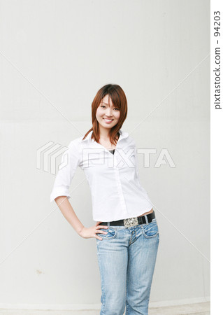 上半身 直的 牛仔 94203