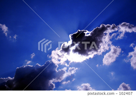 天空，雲彩和太陽 102407