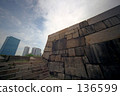 Ishigaki of Osaka Castle and building 136599
