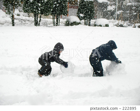 Children and snowman Children and snowman 222895