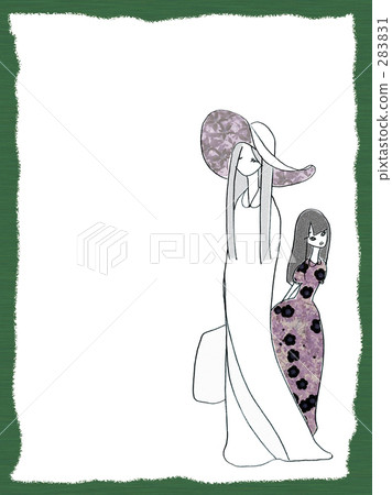 Sister walking in the forest (green) 283831