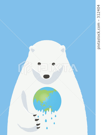 Stock Illustration: polar bear, warming (especially with reference to global warming), polar