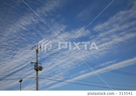 天空 藍天 電桿 313541