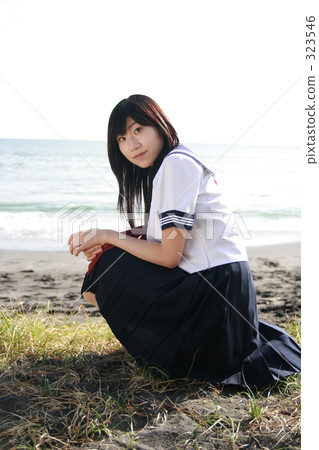 uniform, dark hair, short sleeve 323546