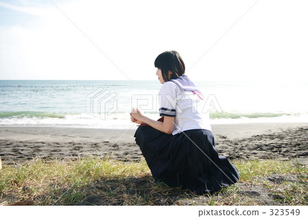 uniform, dark hair, short sleeve 323549
