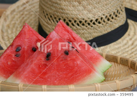Watermelon and Straw Hat 359495
