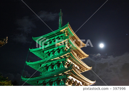Kofuku-ji寺在晚上五個衛星 Kofuku-ji寺在晚上五個衛星 397996