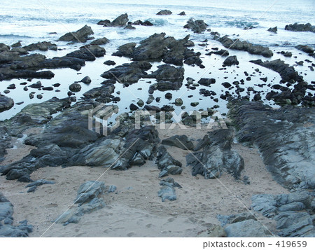 rocky stretch, coast, seashore 419659