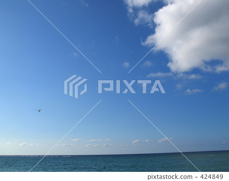 海，天空和直升機 424849