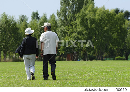 Elder old couple walking 430650