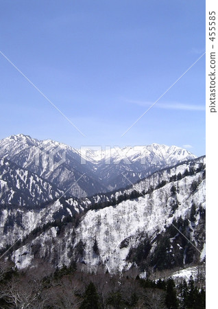 遭受雪的山 455585